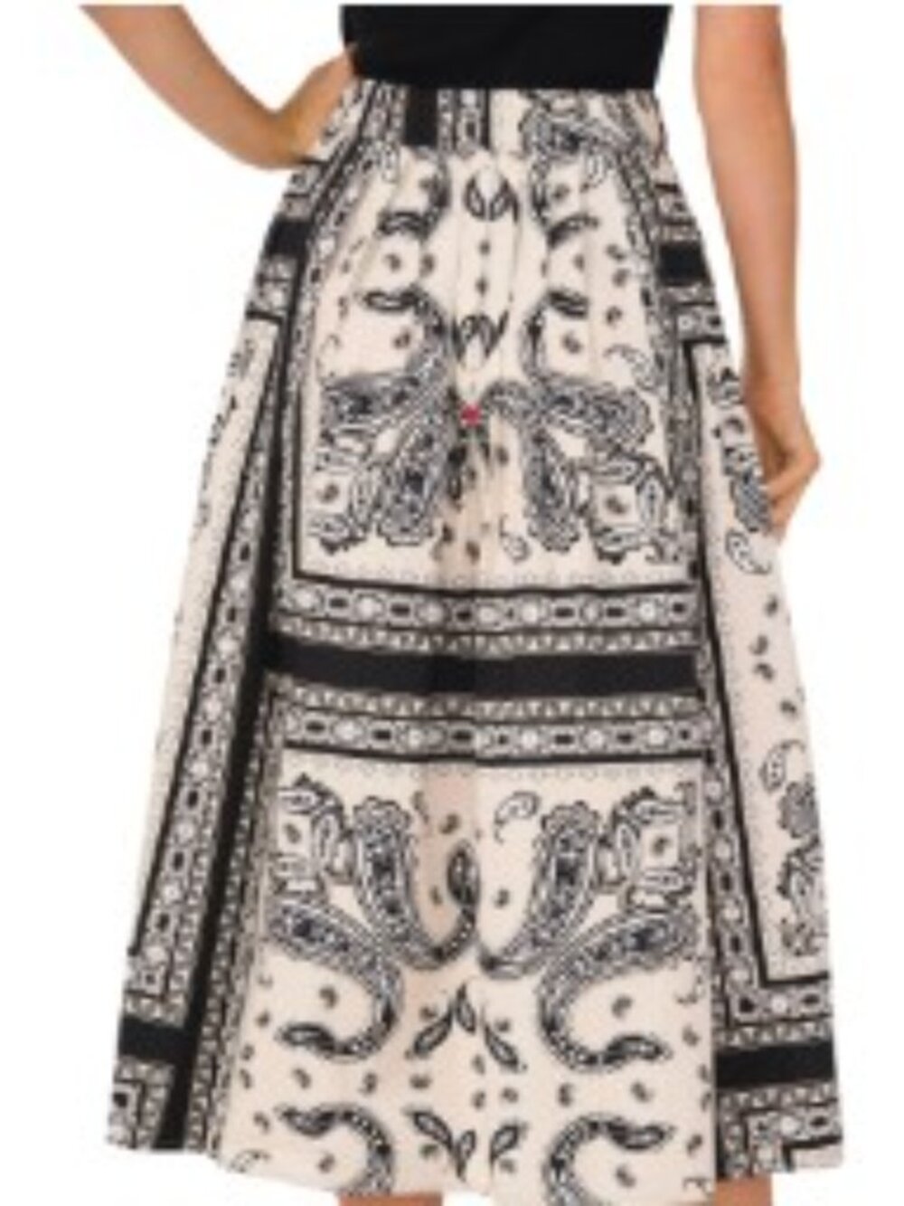Halogen Black & White Paisley Bandana Midi Skirt - Picture 1 of 10